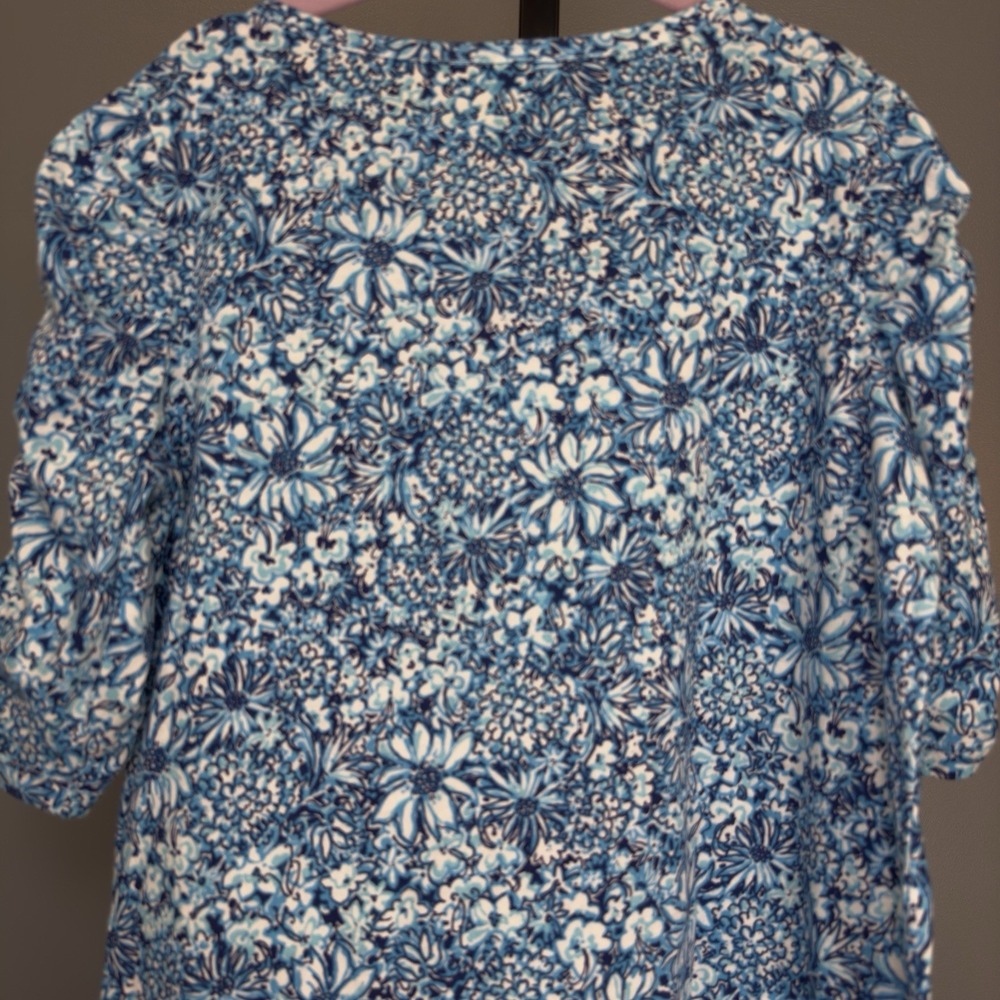 Lilly Pulitzer Girls Mini Belden Dress Size L Cumulus Blue Blooming Together - Picture 5 of 8